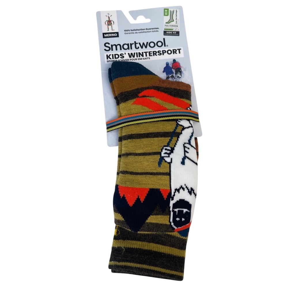 Smartwool Kids Wintersport Yeti Merino Wool Socks Military Olive Medium NEW